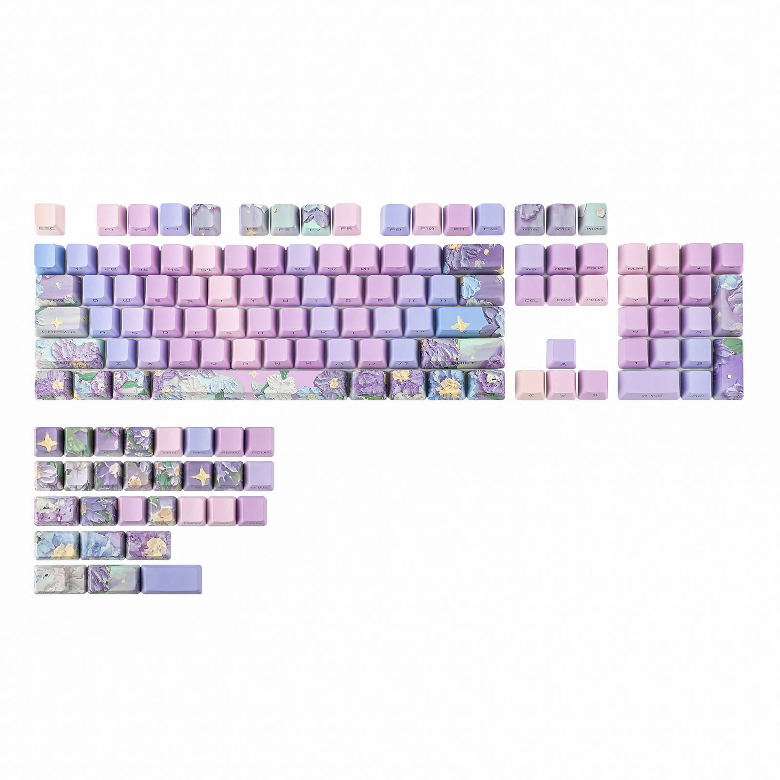 Gaming Accessories Aesthetic - مجموعة أغطية مفاتيح KiiBOOM باللون البنفسجي،